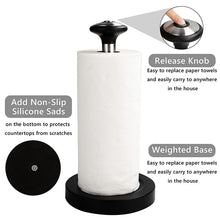 Load image into Gallery viewer, Stainless Steel Paper Towel Holder for Holding Paper Towels, Modern Standing Paper Towel Roll
