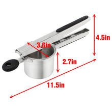 Load image into Gallery viewer, Rorence Stainless Steel Potato Ricer with Silicone Grip Handles - Black
