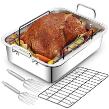 Load image into Gallery viewer, large roasting pan for turkey america&#39;s test kitchen for 20 lb turkey wholesale
