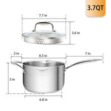 Load image into Gallery viewer, pasta pot with Pour Spout &amp; Glass Lid with Two Side Spouts manufacturer
