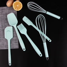 Load image into Gallery viewer, Rorence Silicone Whisk Spatula Spoonula &amp; Brush Set of 6 - Green/Red
